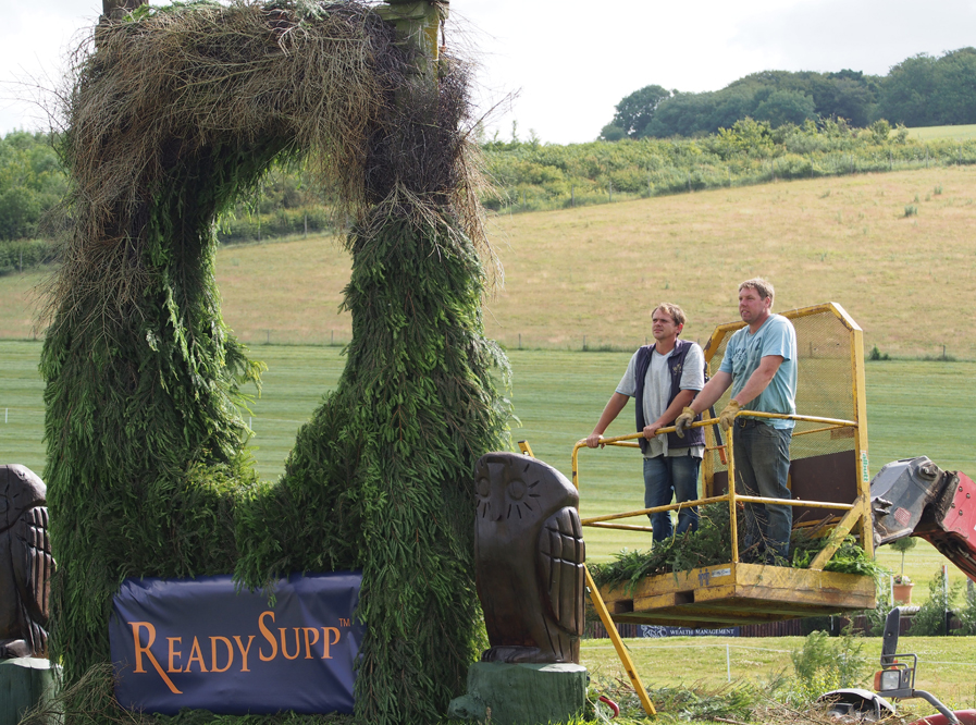 The Willis Brothers team 'greening' the cross-country's ReadySupp Owl Hole 