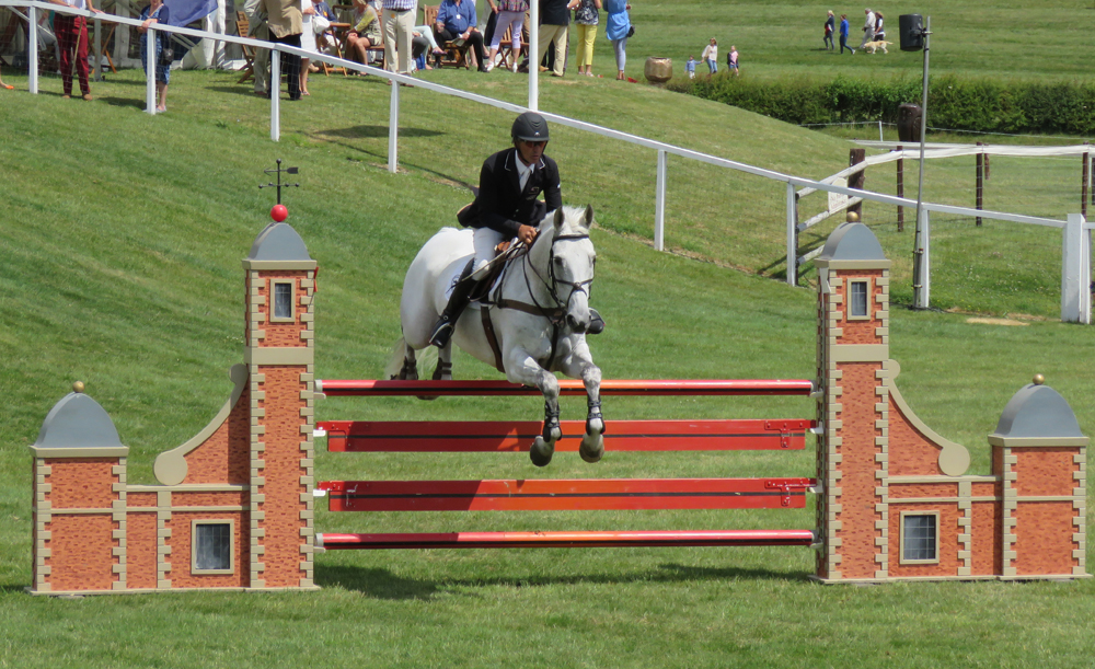 Nicholson and Avebury clear one of the Olympic fences at Barbury