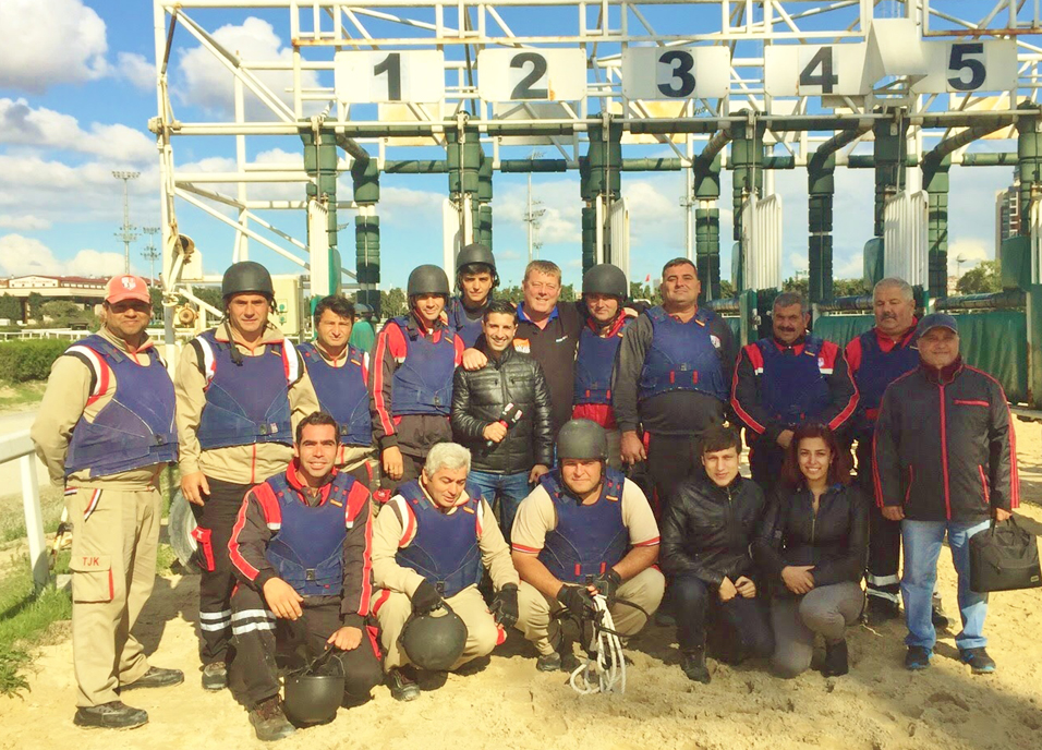 Gary - centre back row - with a team of Jockey Club of Turkey staff