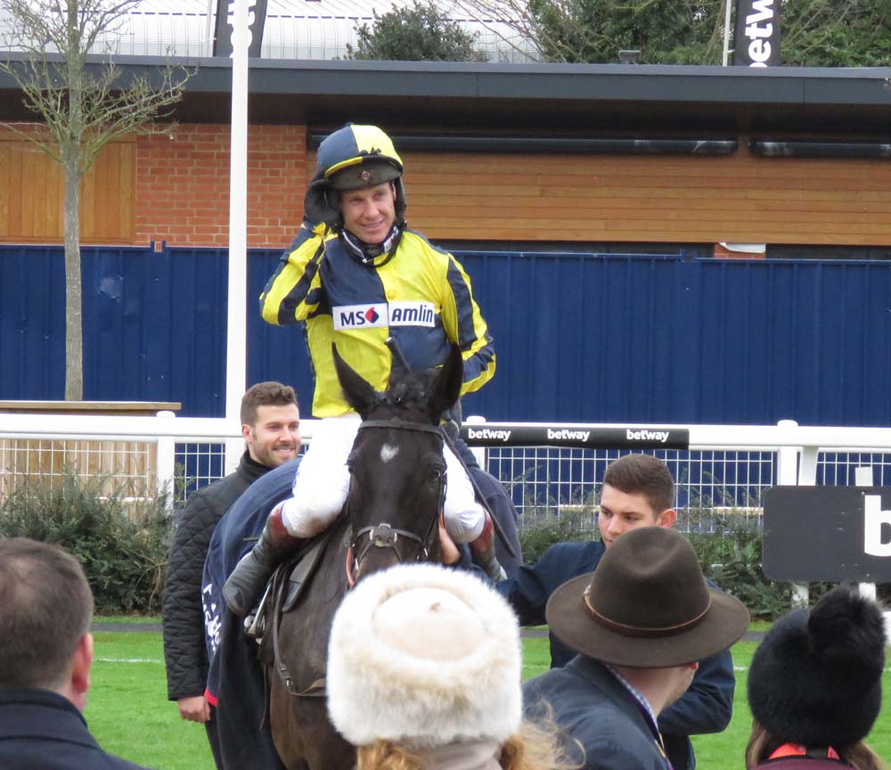 Richard Johnson back in Newbury's winner's enclosure - and with an OBE 