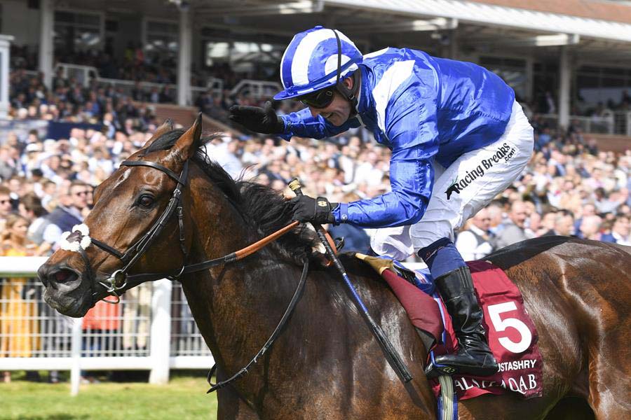 Mustashry wins the Al Shaqab Lockinge Stakes