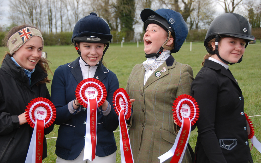 Success at Swalcliffe - (l to r) Georgia King, Holly Stephens, Hannah Hall & Lily Jump