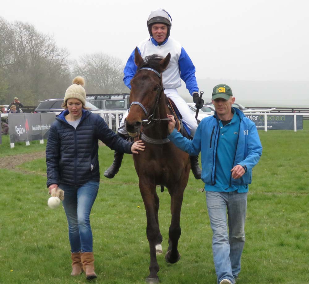 Phil York comes back with eight lengths winner Timmie Roe - one of his three winners